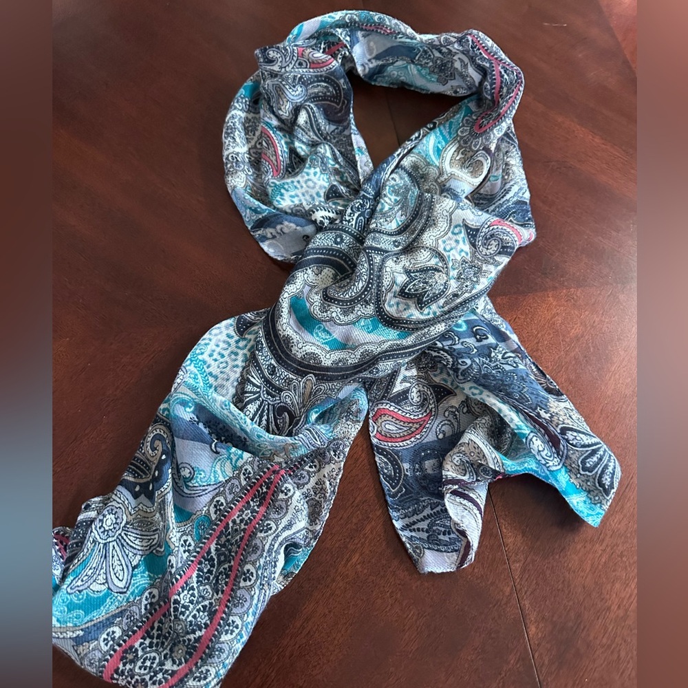 Chico’s Rectangular Multicolored Paisley Lightwei… - image 1